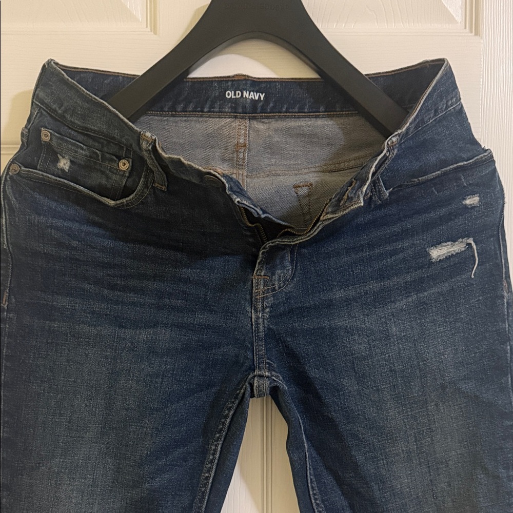 Old Navy Midnight Blue Distressed Denim